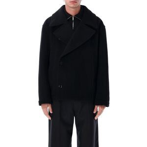 LEMAIRE Double-Breasted Wool Blend Jacket Men BLACK Outerwear
